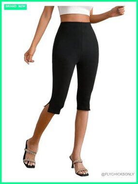High Waisted Capri Leggings Yoga Workout Pants Slim Fit